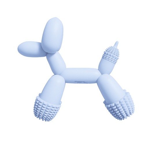 Balloon Dog Chew Toy Blue - Dental Rubber Dog Toy for Small Breeds