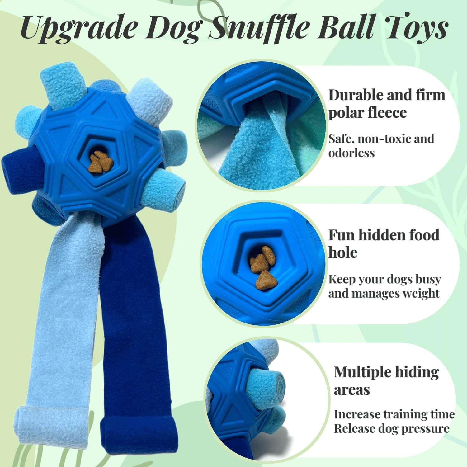 Blue Snuffle Puzzle Ball – Interactive Dog Treat Dispenser & Slow Feeder - Apollo's Corner