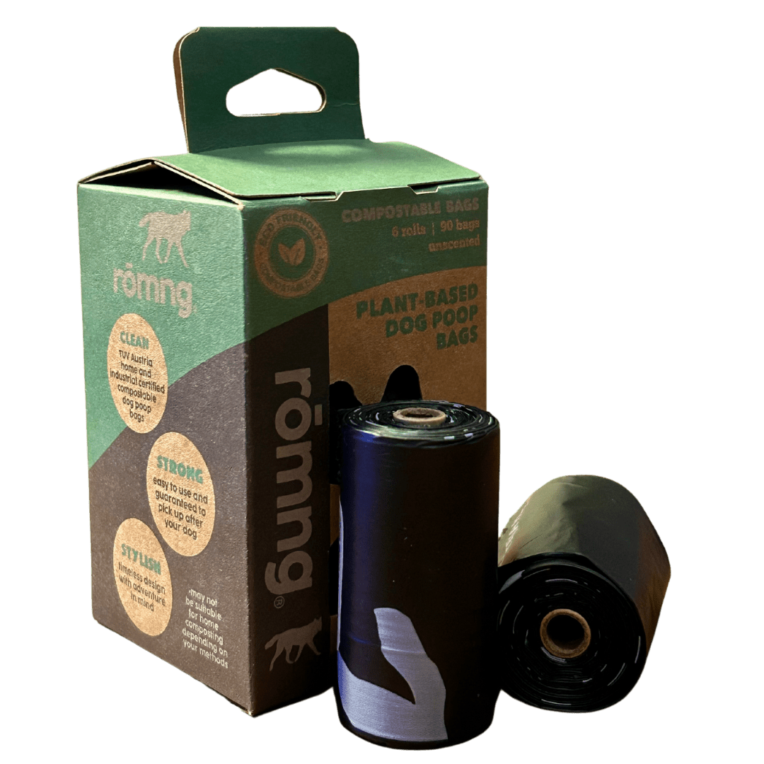 Compostable Dog Poop Bags by Romng - Certified Compostable Pet Waste Bags