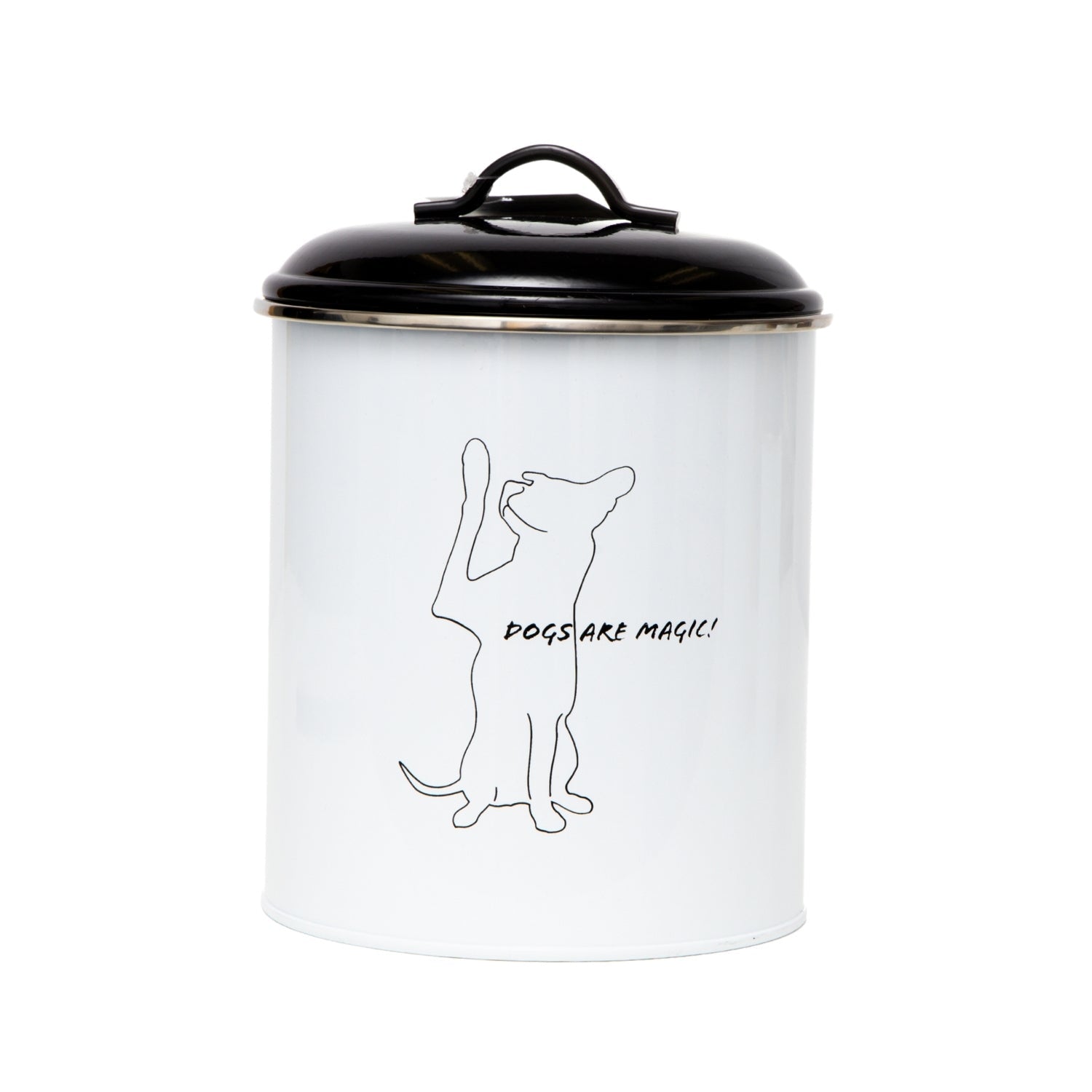 Country Living Set of 3 Pet Treat Storage Canisters – Black & White - Apollo's Corner