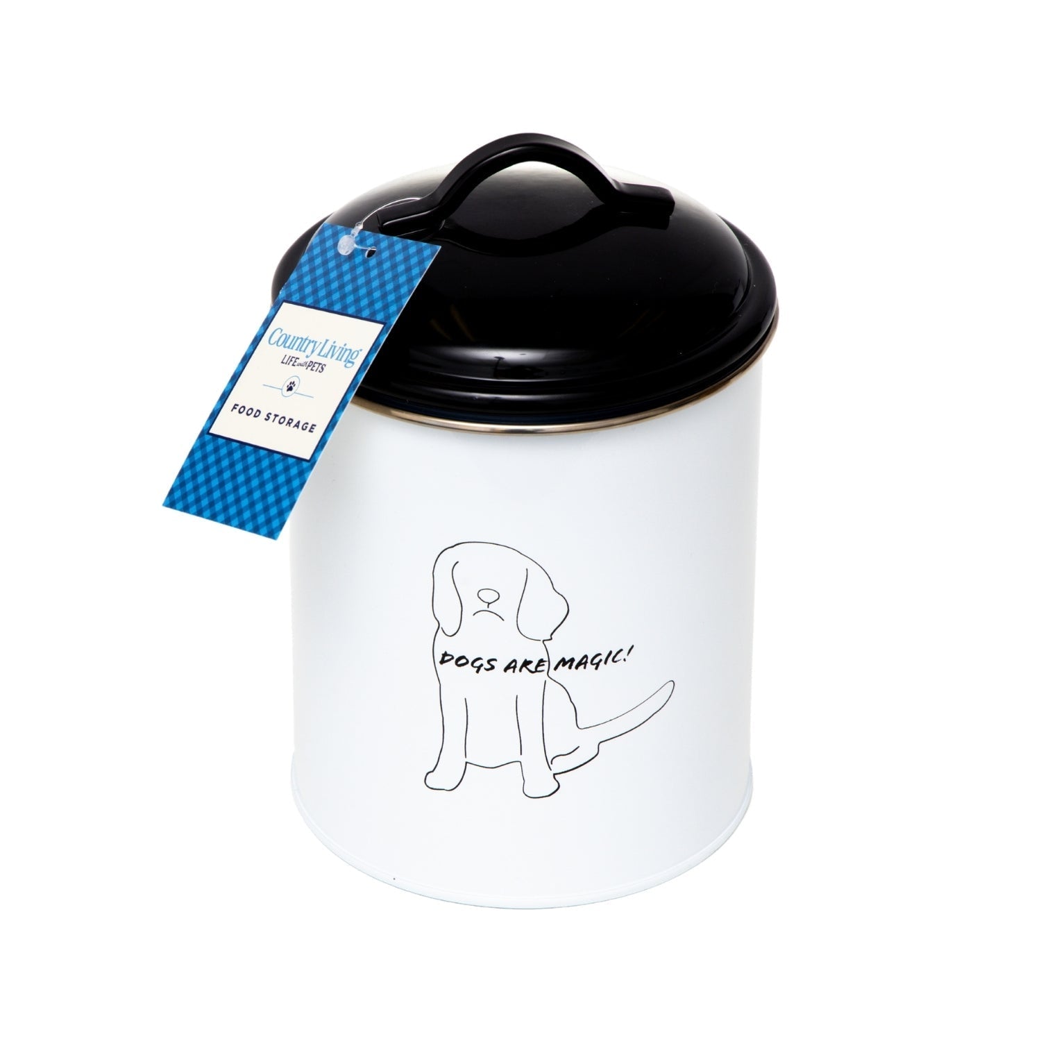 Country Living Set of 3 Pet Treat Storage Canisters – Black & White - Apollo's Corner