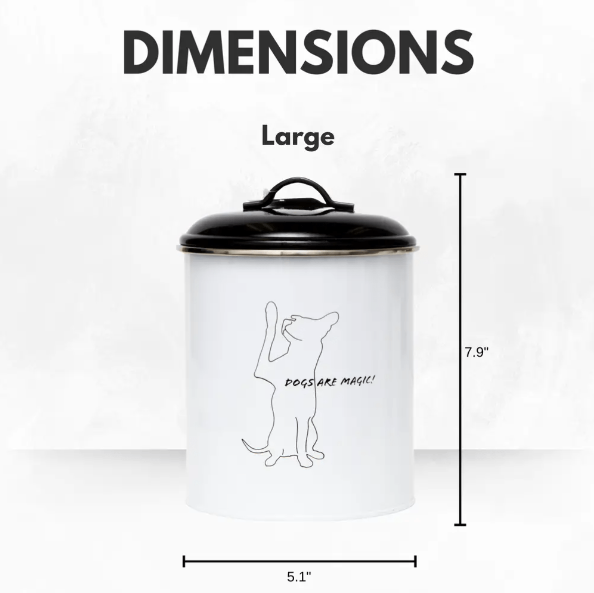 Country Living Set of 3 Pet Treat Storage Canisters – Black & White - Apollo's Corner