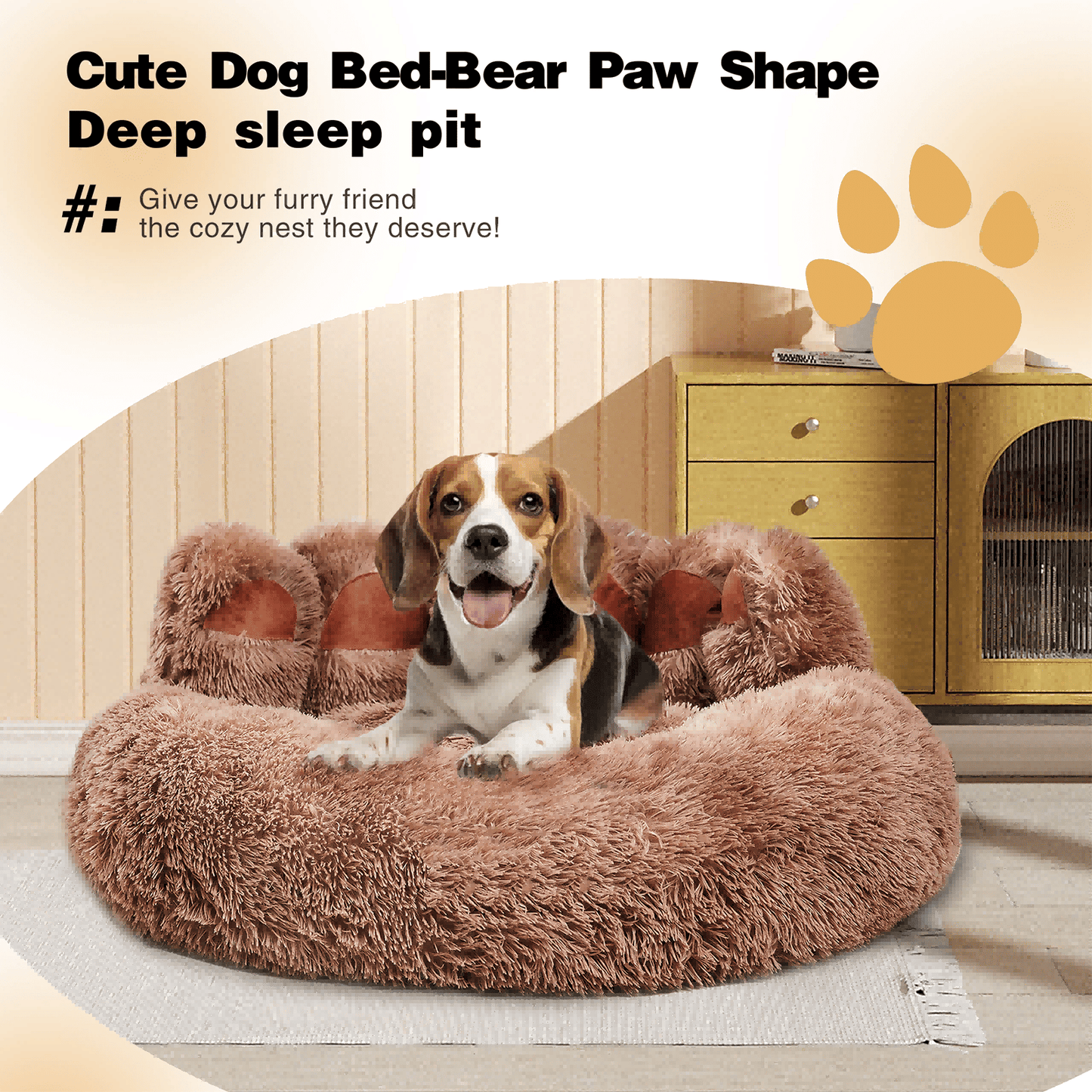 Cute Dog Bed Bear Paw Shape Pet Bed - Dog Beds & Furniture for Small and Medium Dogs, Cat Beds for Indoor Cats - Apollo's Corner