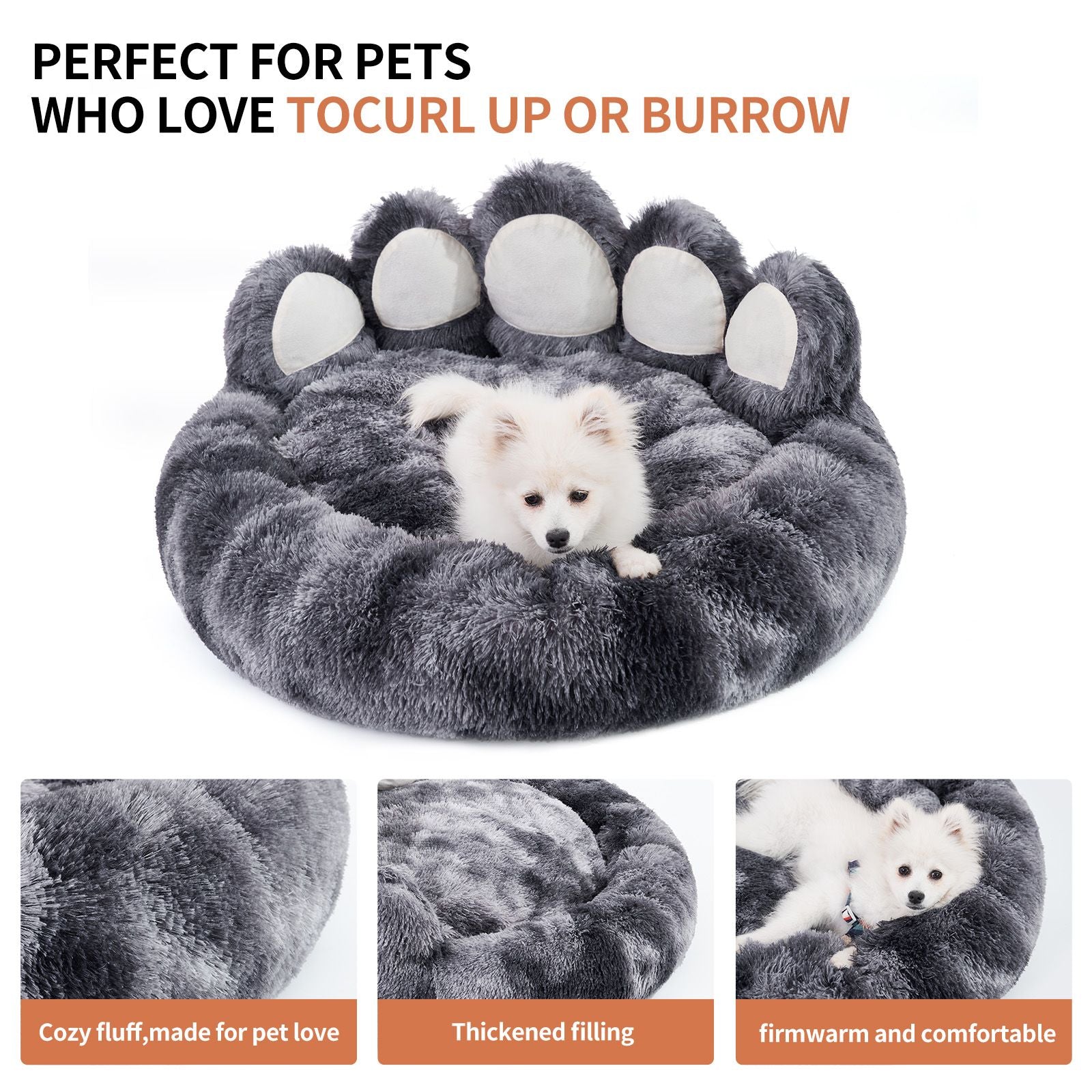 Cute Dog Bed Bear Paw Shape Pet Bed - Dog Beds & Furniture for Small and Medium Dogs, Cat Beds for Indoor Cats - Apollo's Corner