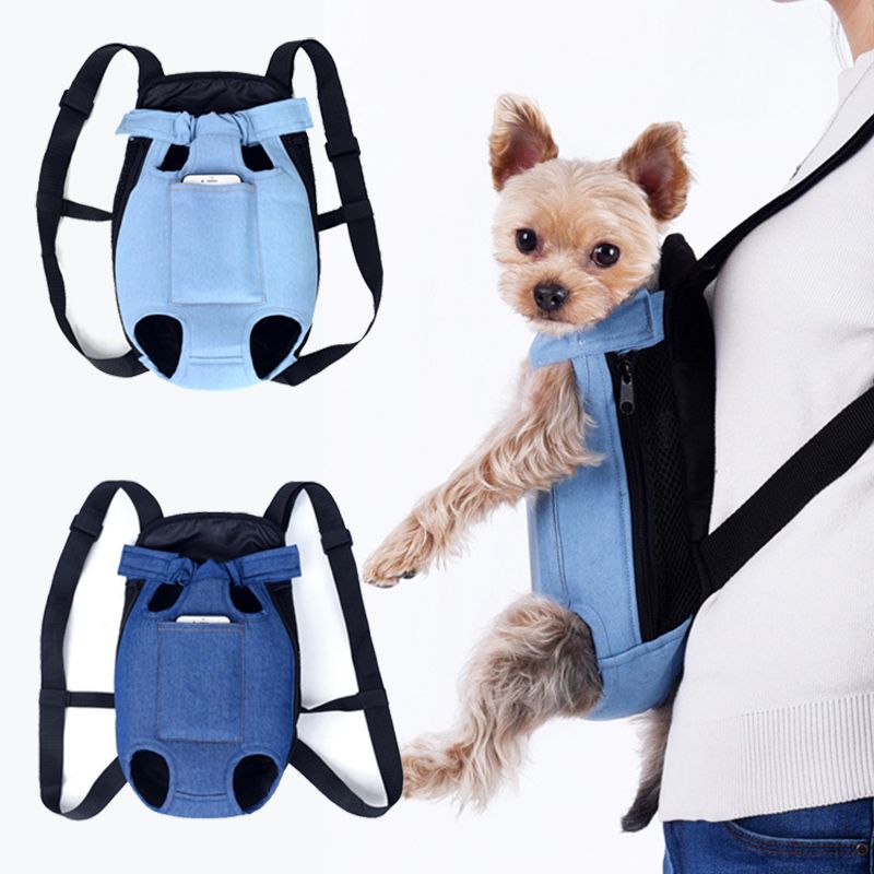 Denim Pet Dog Backpack Outdoor Travel Dog Cat Carrier Bag for Small Dogs Puppy Kedi Carring Bags Pets Products Trasportino Cane - Apollo's Corner