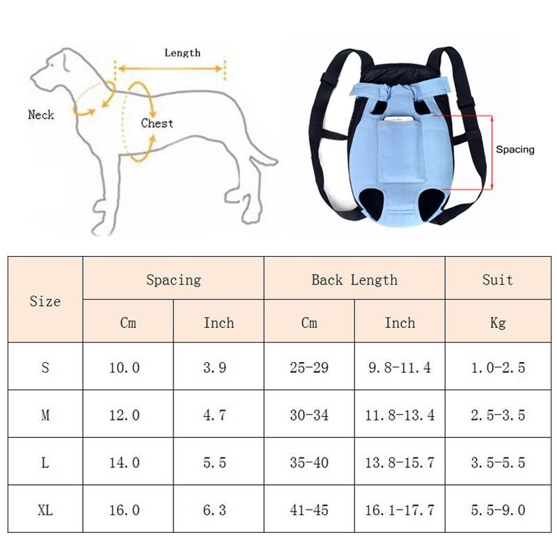 Denim Pet Dog Backpack Outdoor Travel Dog Cat Carrier Bag for Small Dogs Puppy Kedi Carring Bags Pets Products Trasportino Cane - Apollo's Corner