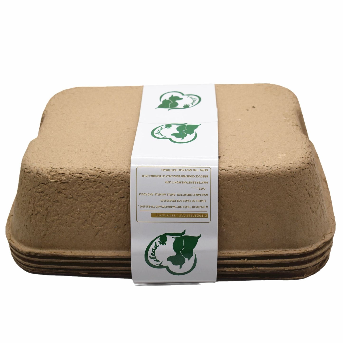 Disposable Cat Litter Box (5 Pack of Trays) Eco Friendly 100% Recycled Paper Cat Tray (Shipment From FBA) - Apollo's Corner