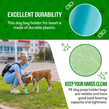 Dog Poop Bag Dispenser with 4 Rolls of 15 Bags in Each. 60 bags Green Dog Poop Bag Holder with Flashlight for Leash. Dog Bag Dispenser with Carabiner Clip. Poop Bags Holder for Walking - Apollo's Corner