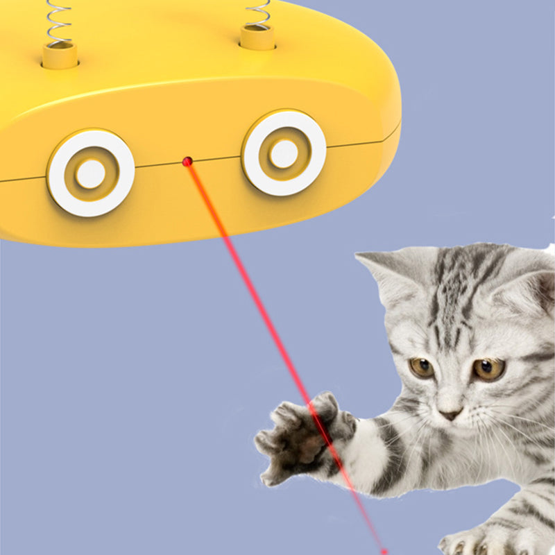 Pet Zen Automatic Robot Laser & Feather Cat Toy (USB Rechargeable)