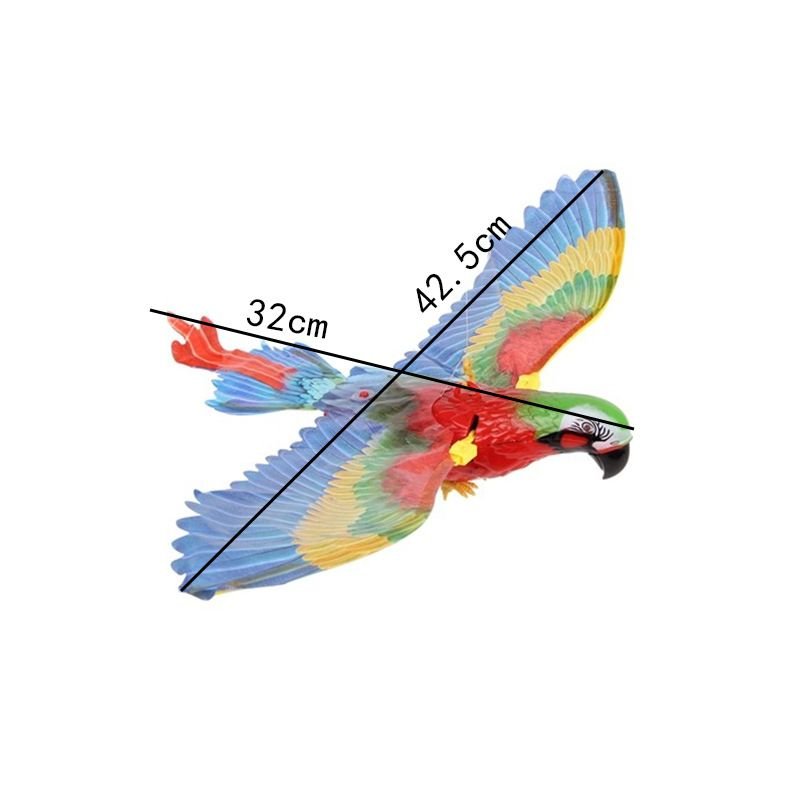 ParrotGlide Electric Hanging Bird Cat Toy - rotating parrot stimulates hunting instincts