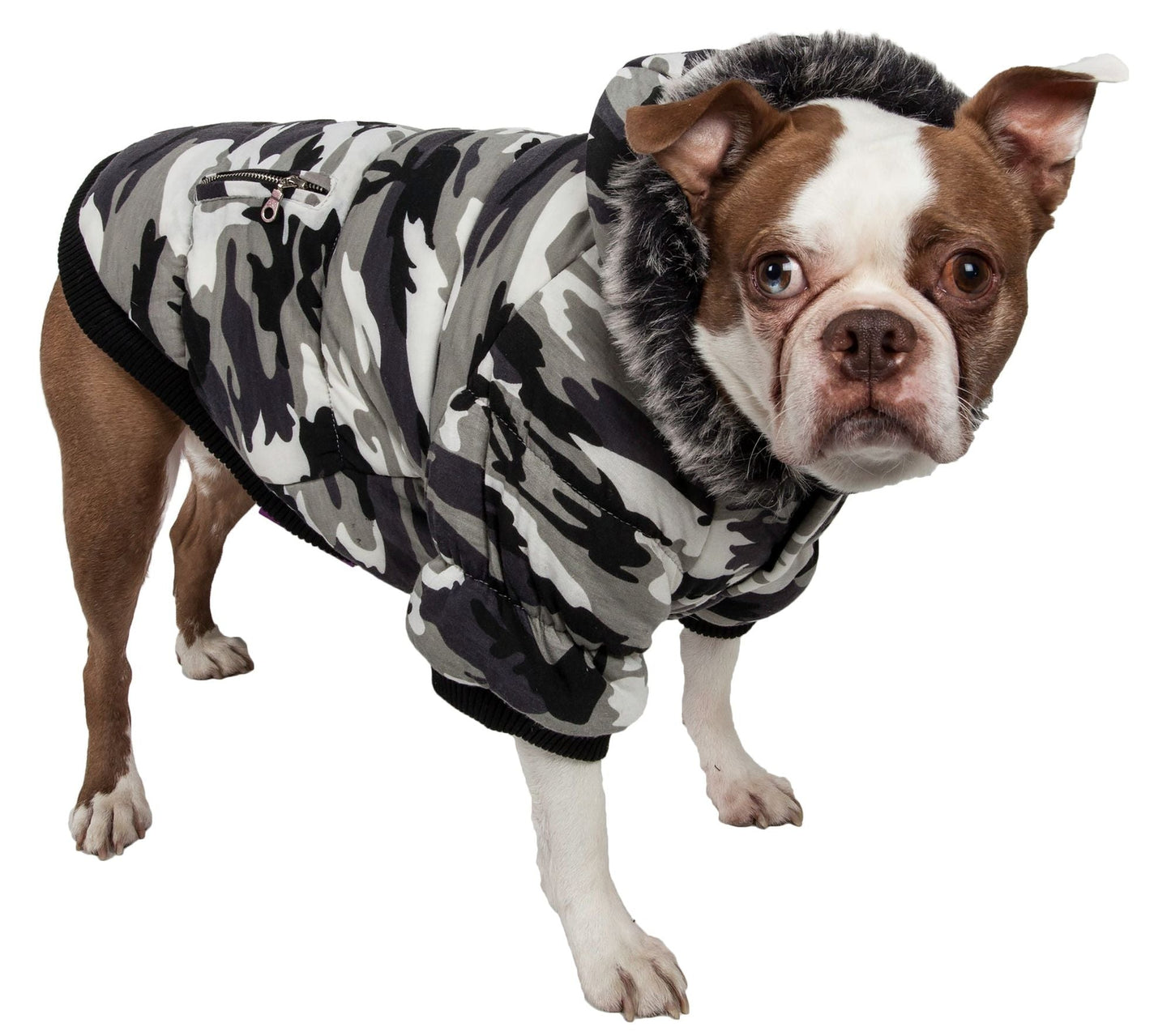 Fashion Pet Parka Dog Coat with Thinsulate Lining and Removable Faux Fur Hood