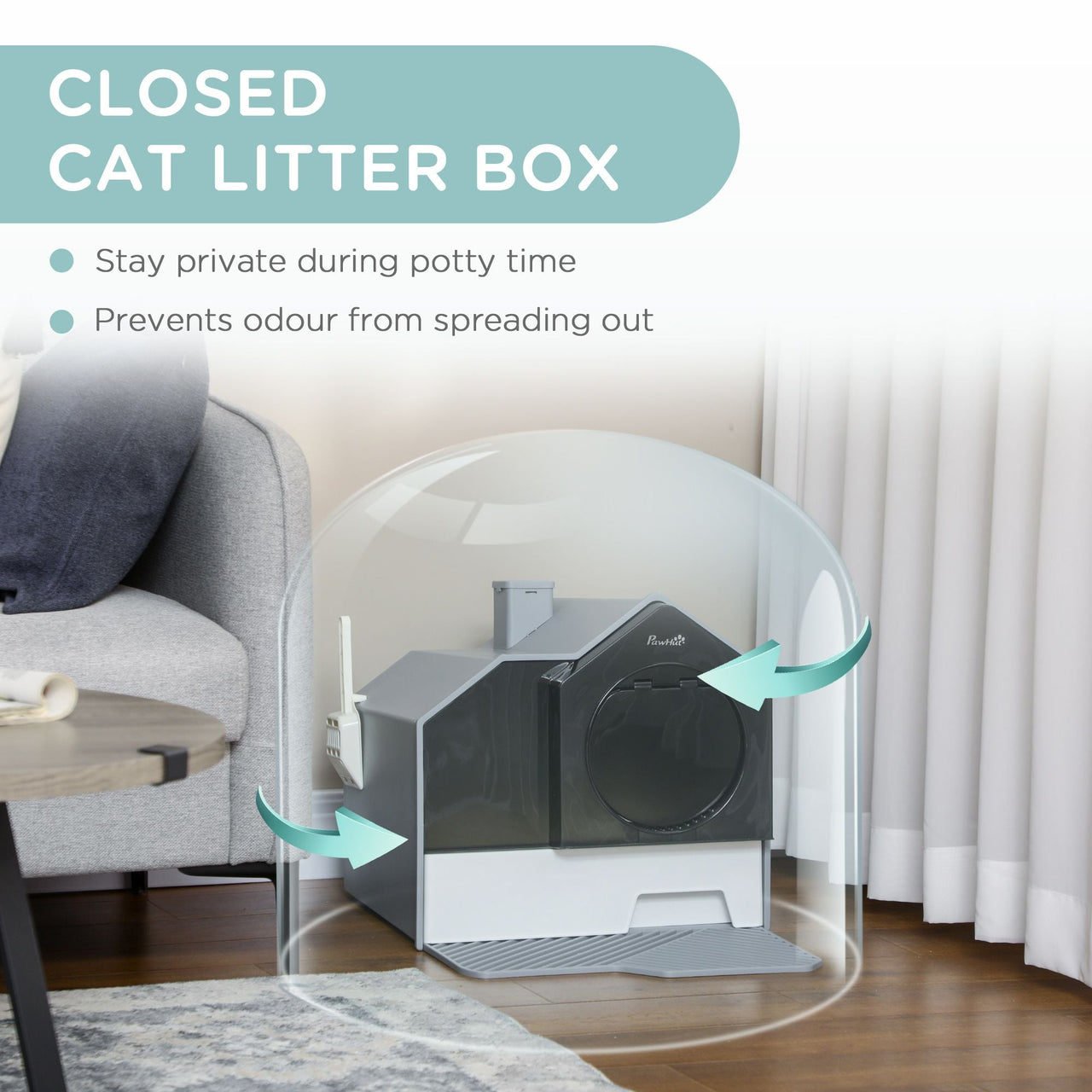 Gray Sanctuary Hooded Litter Pan - Apollo's Corner