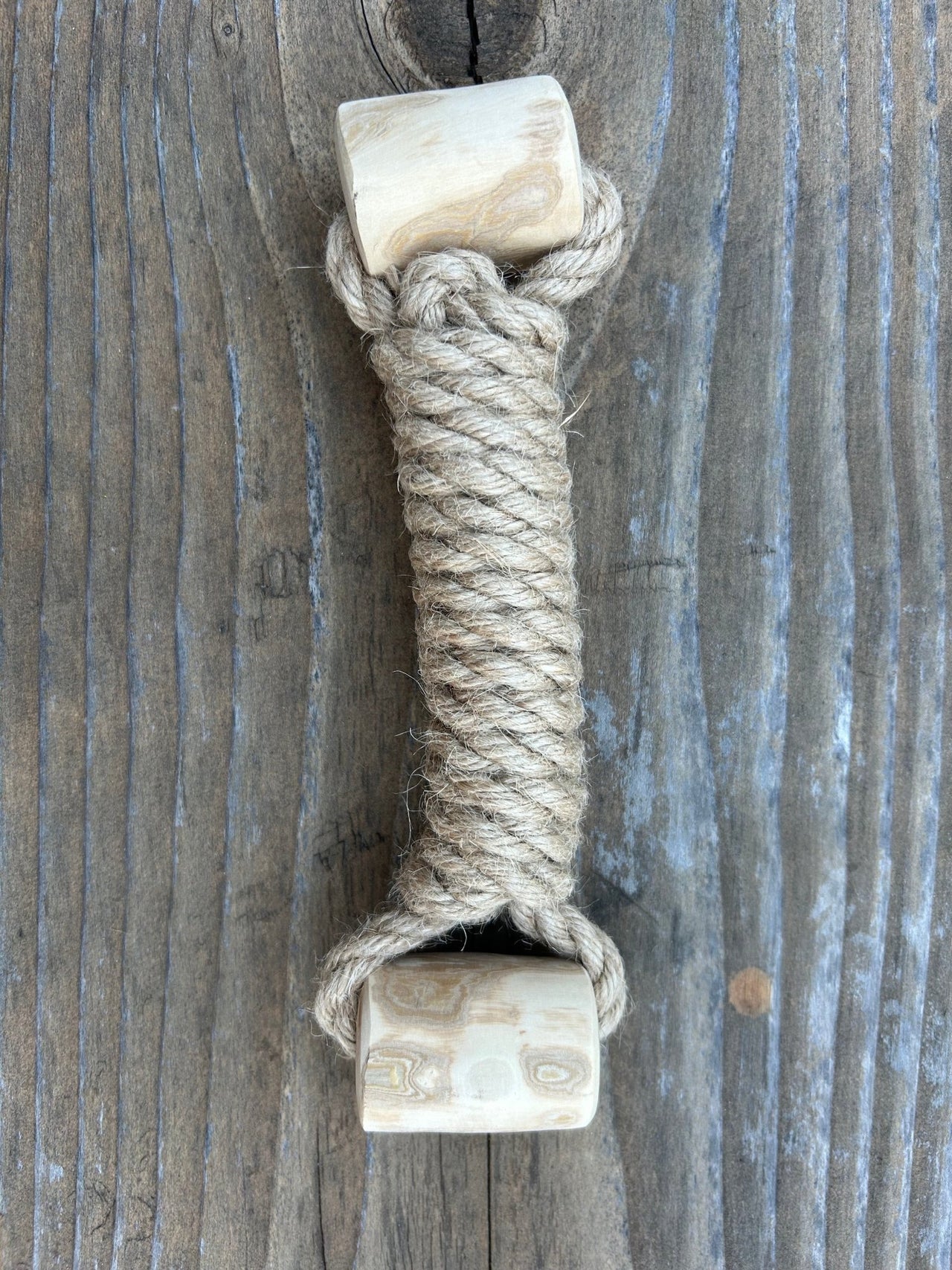hemp rope + coffee wood toy - Apollo's Corner
