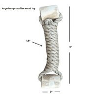 hemp rope + coffee wood toy - Apollo's Corner