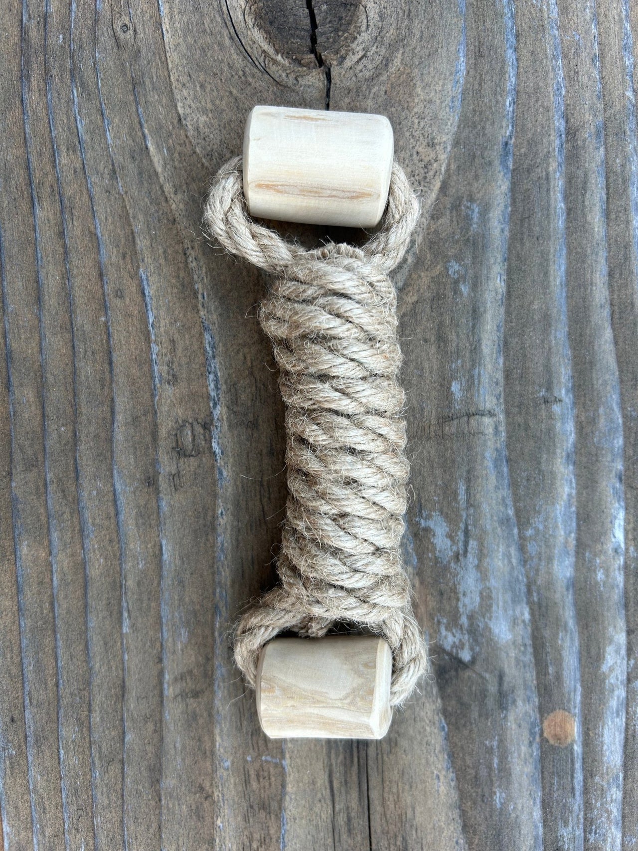 hemp rope + coffee wood toy - Apollo's Corner