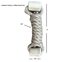 hemp rope + coffee wood toy - Apollo's Corner