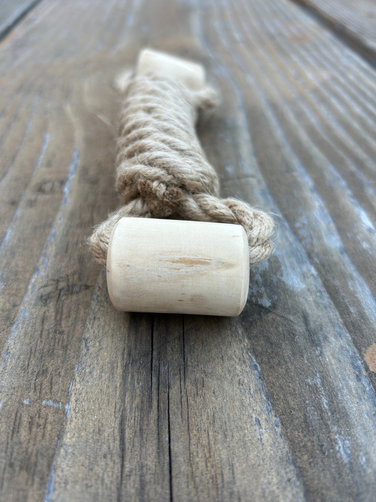 hemp rope + coffee wood toy - Apollo's Corner