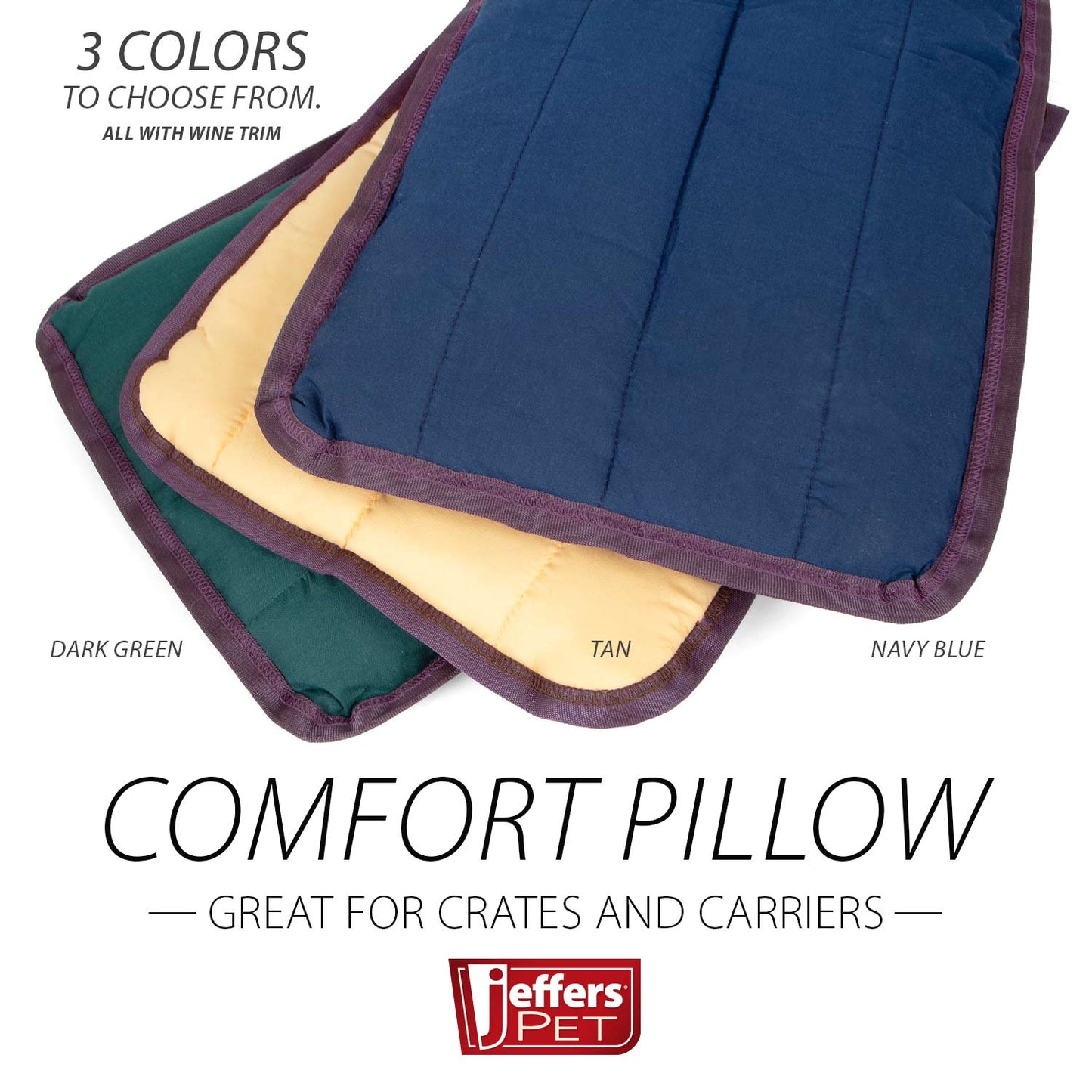 Jeffers Washable Dog Pillow — Flat Crate, Carrier & Travel Pad