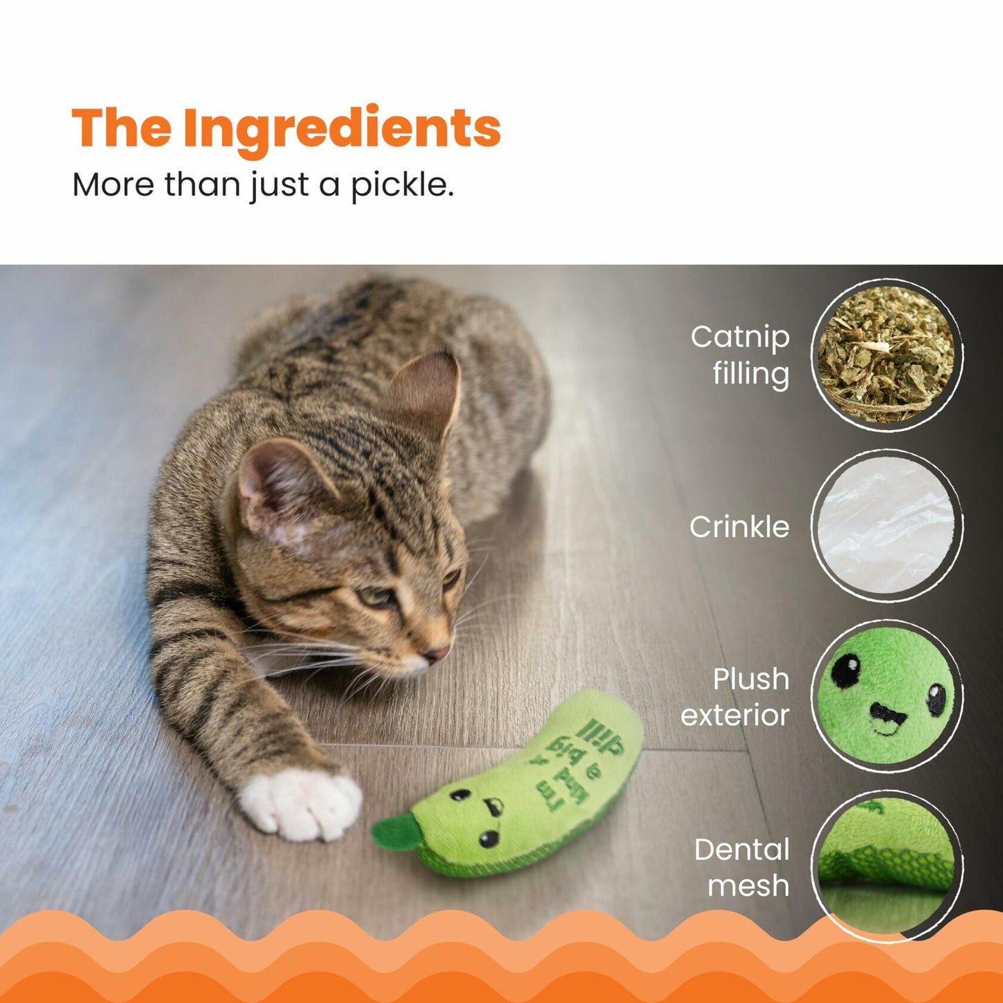 Catstages Crunchy Pickle Kicker Cat Toy with Catnip