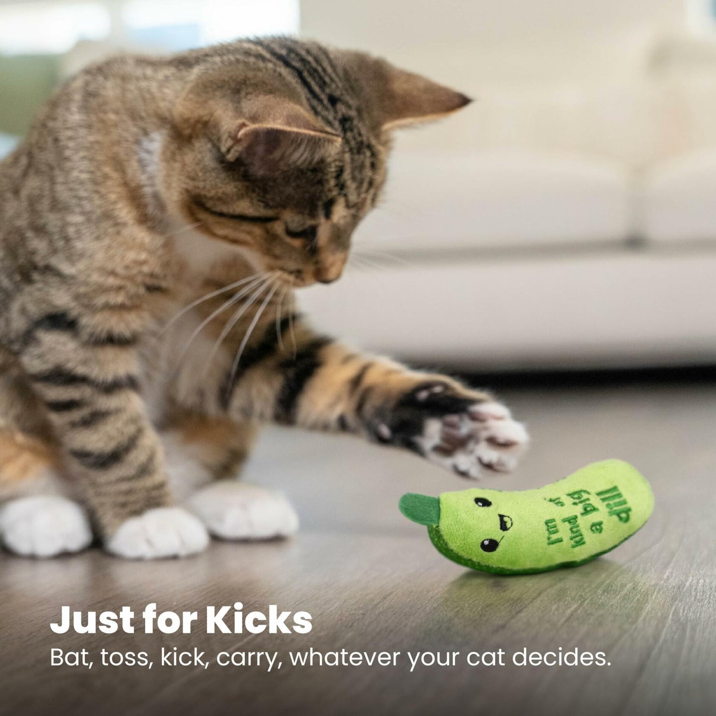 Catstages Crunchy Pickle Kicker Cat Toy with Catnip