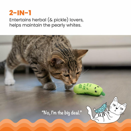 Catstages Crunchy Pickle Kicker Cat Toy with Catnip