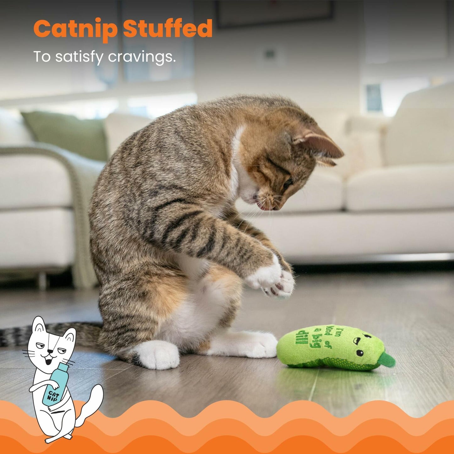 Catstages Crunchy Pickle Kicker Cat Toy with Catnip
