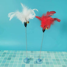 pack of 3 Bell feather cat stick pet cat toy rabbit hair cat stick sucker spring feather cat toy - Apollo's Corner