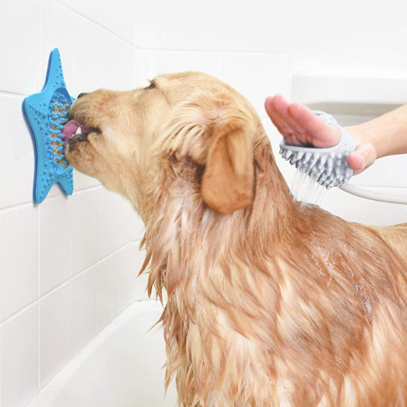 Pet supplies sea star pet suction cup licking pad pet dinner plate dog licking pad slow food bowl cat food dog food bowl - Apollo's Corner