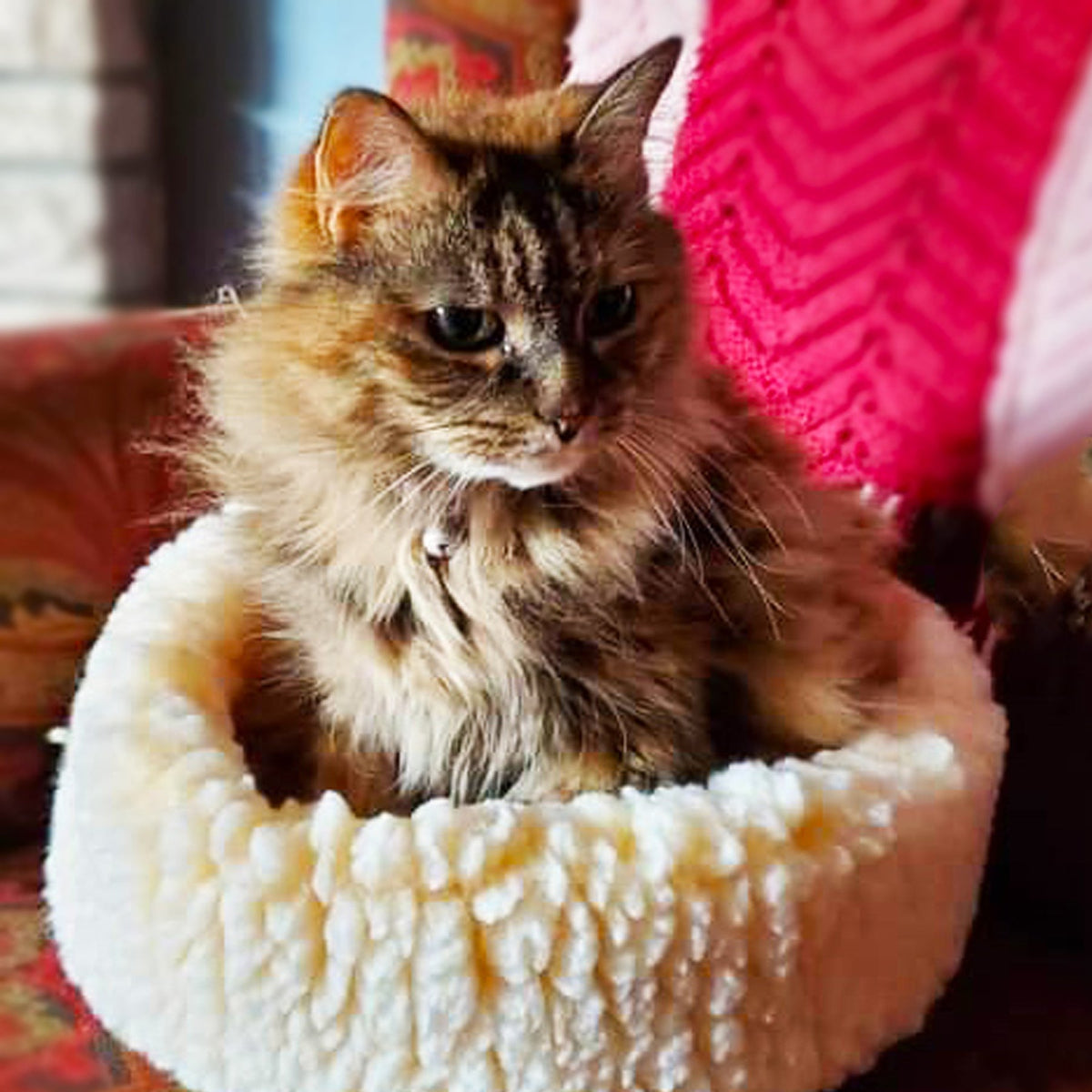 HuggleFleece HuggleSnuggler round fleece cat bed