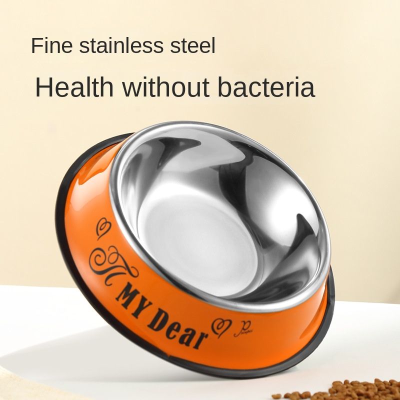 Stainless steel dog bowl; color anti - skid dog bowl; cat bowl - Apollo's Corner