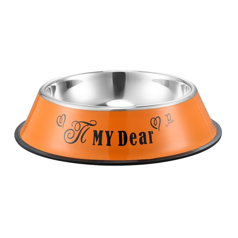Stainless steel dog bowl; color anti - skid dog bowl; cat bowl - Apollo's Corner