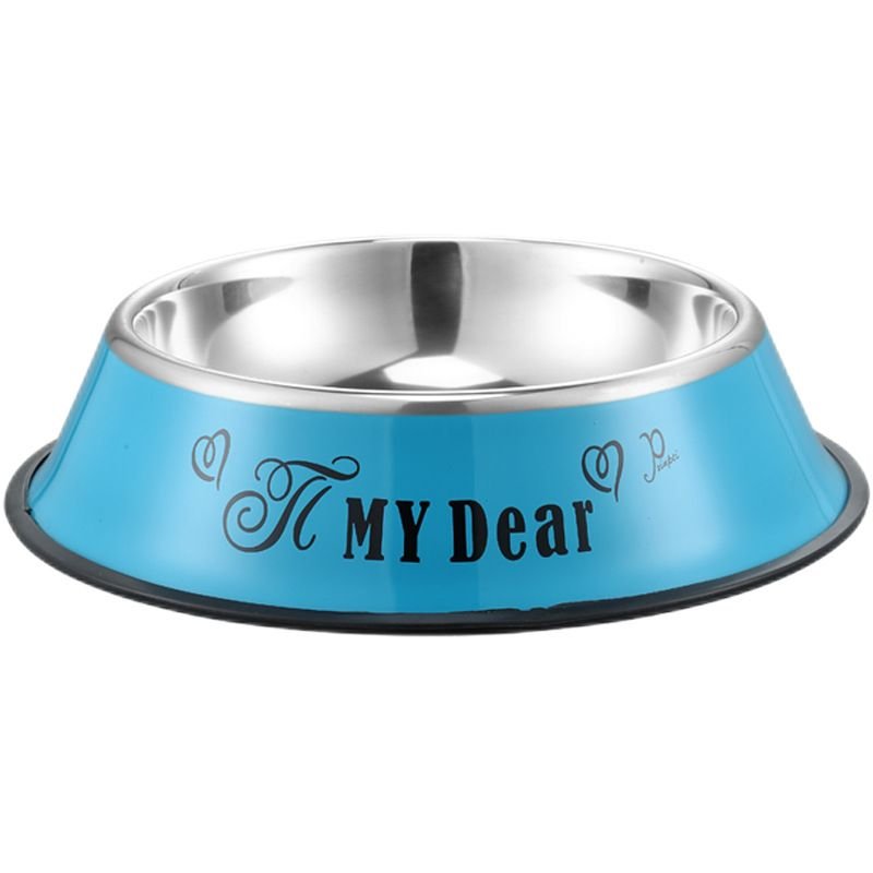 Stainless steel dog bowl; color anti - skid dog bowl; cat bowl - Apollo's Corner