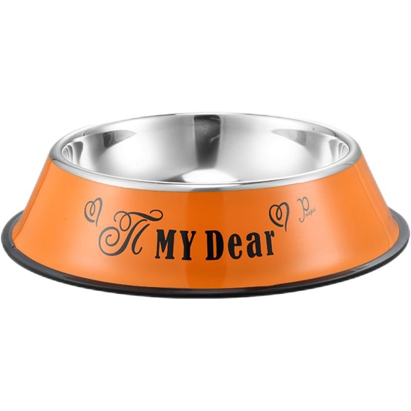 Stainless steel dog bowl; color anti - skid dog bowl; cat bowl - Apollo's Corner