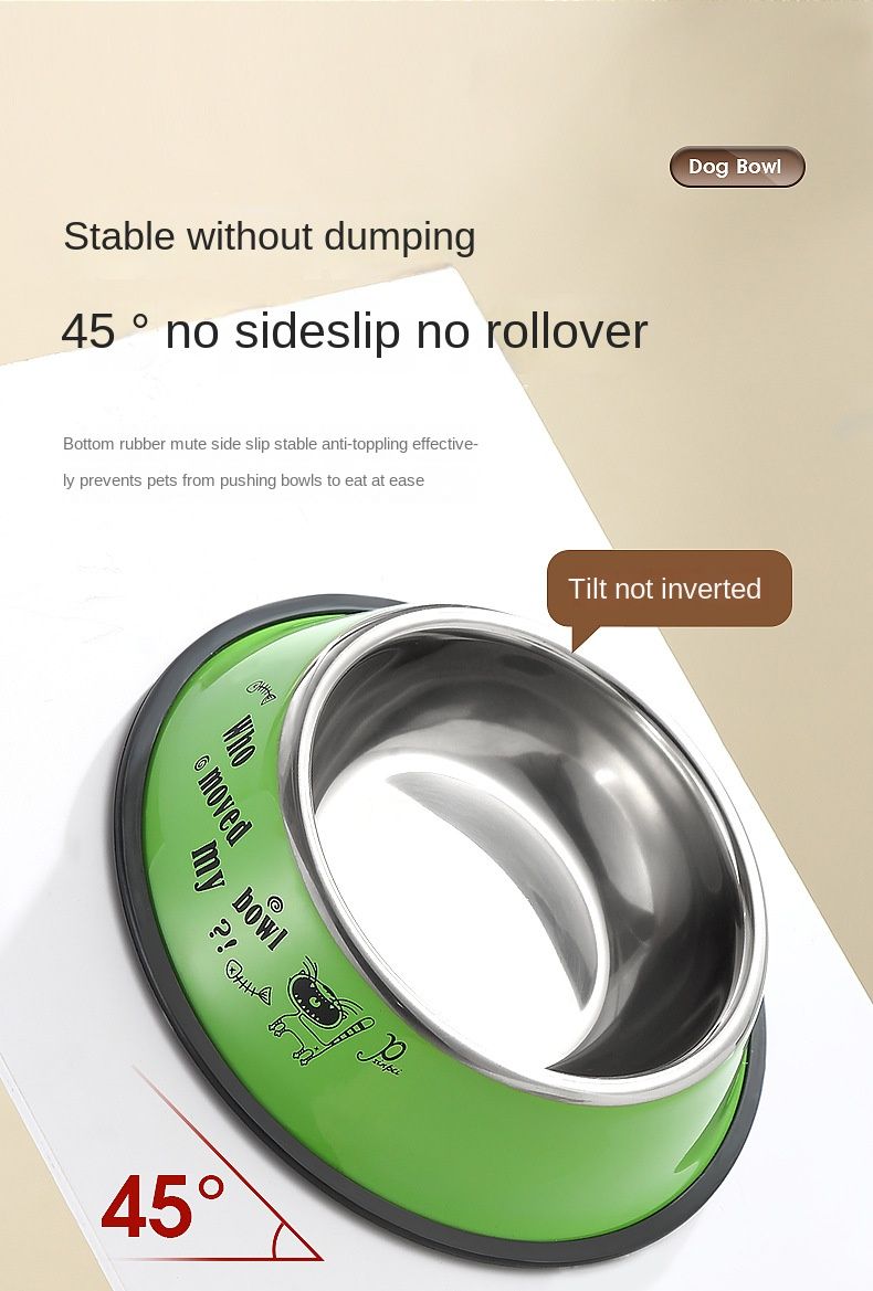 Stainless steel dog bowl; color anti - skid dog bowl; cat bowl - Apollo's Corner