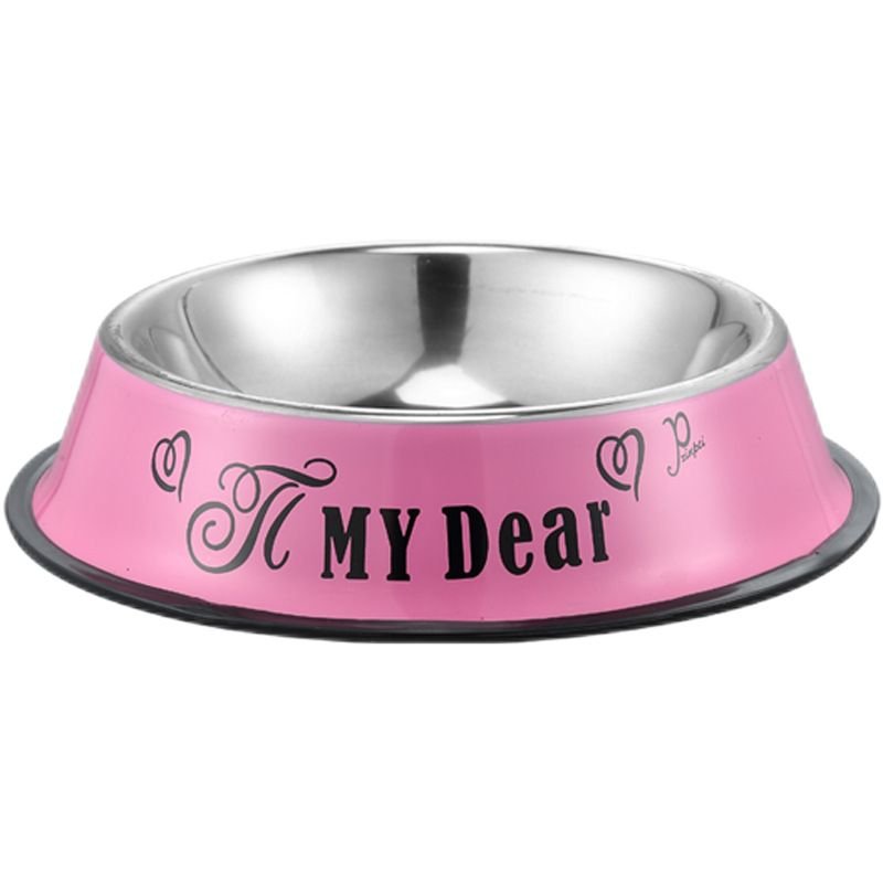 Stainless steel dog bowl; color anti - skid dog bowl; cat bowl - Apollo's Corner