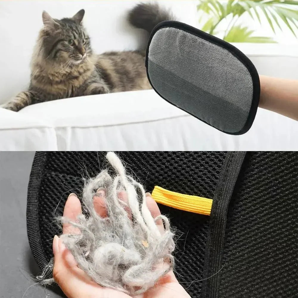Grooming Mitt Pair — Static Hair-Removal Gloves for Cats & Dogs