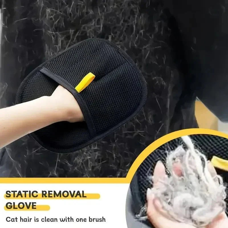 Grooming Mitt Pair — Static Hair-Removal Gloves for Cats & Dogs