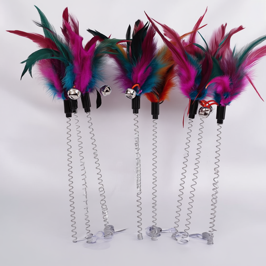 WhiskerPlay Spring Feather Cat Toy Trio